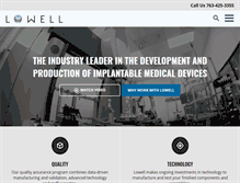 Tablet Screenshot of lowellinc.com